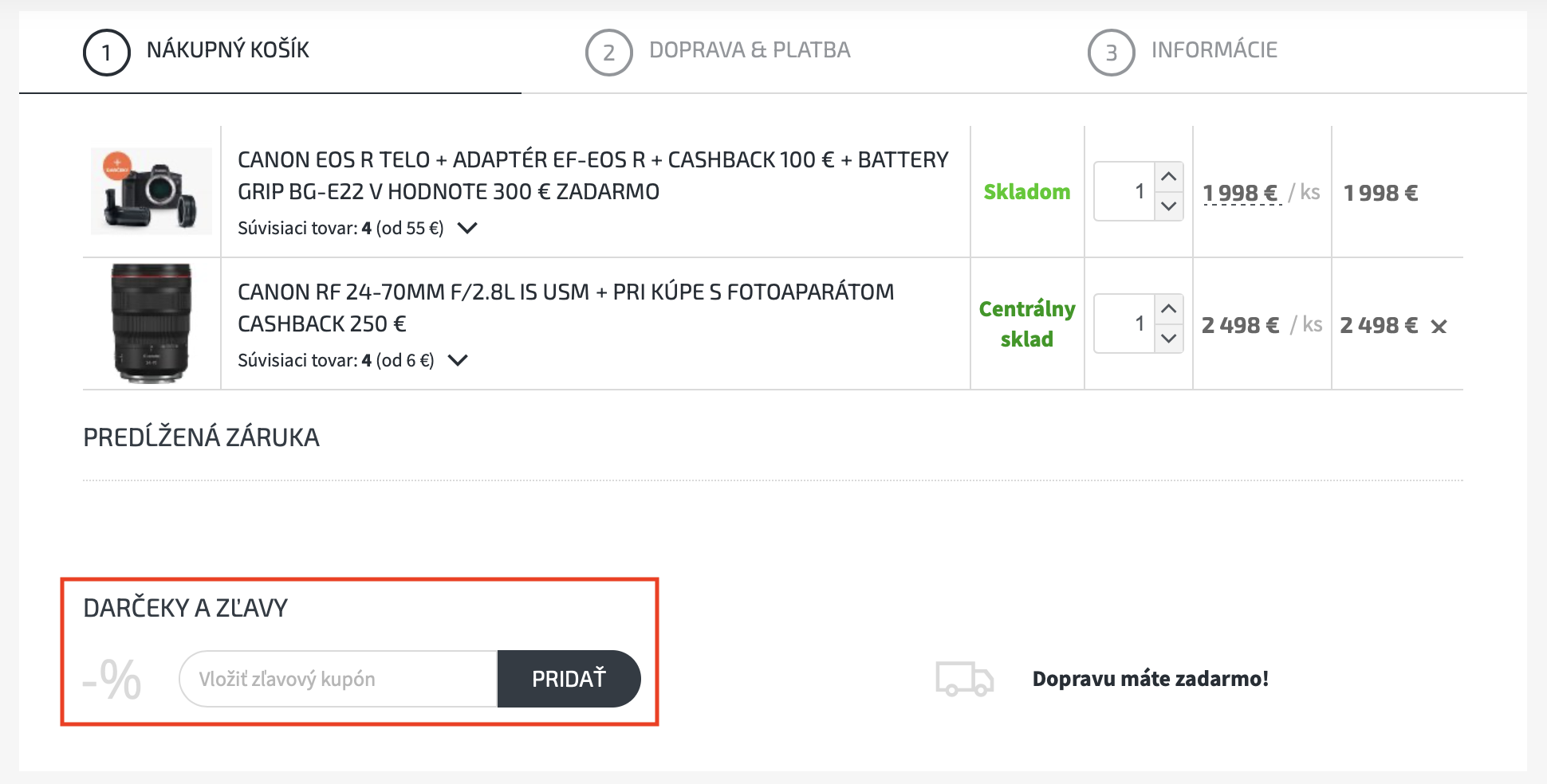 Darceky a zlavy - Kod 